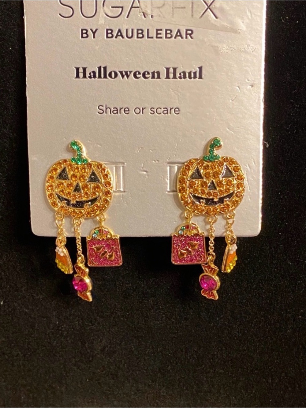 BaubleBar Sparkly Pumpkin Earrings